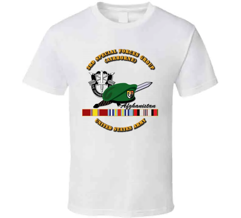 3rd Special Forces Group with DUI, Beret,  and  Afghanistan Ribbons T Shirt