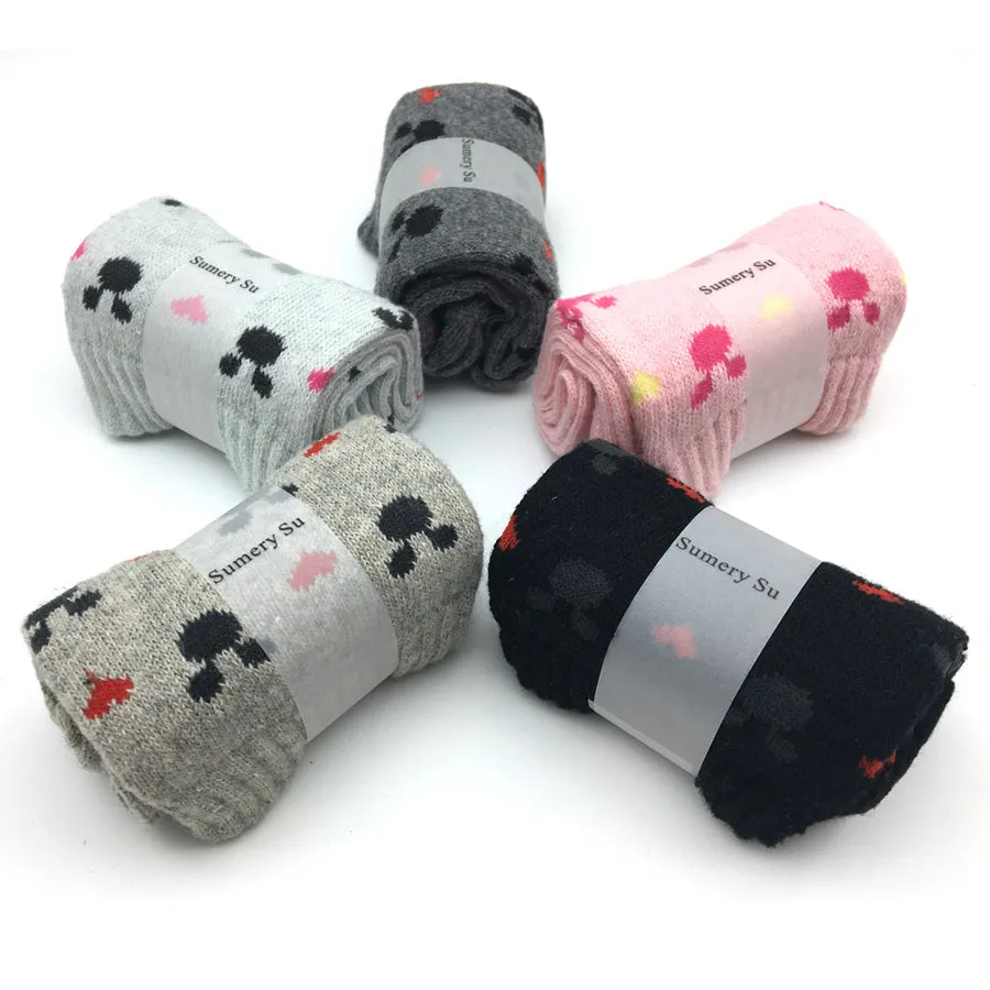 5 Pairs Lot Winter Cashmere Wool Warm Comfortable Socks for Women