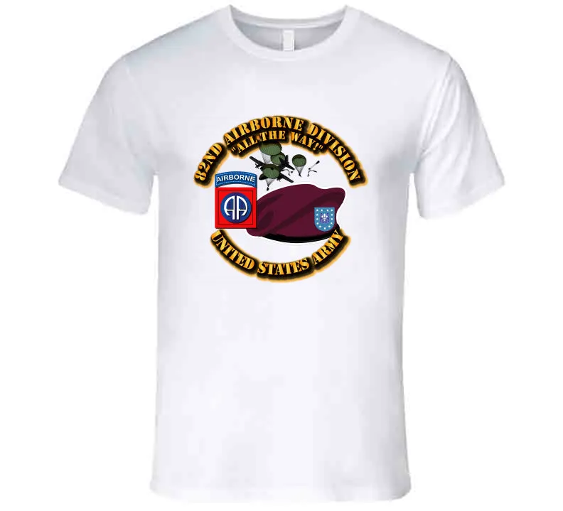 82nd Airborne Div - Beret - Mass Tac - Maroon T Shirt