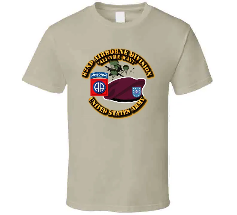 82nd Airborne Div - Beret - Mass Tac - Maroon T Shirt