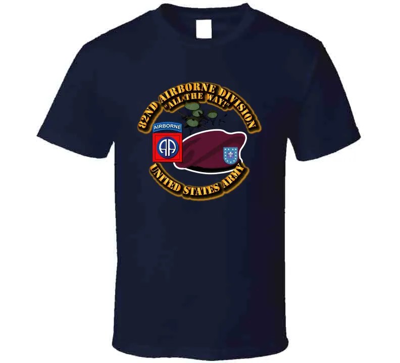 82nd Airborne Div - Beret - Mass Tac - Maroon T Shirt