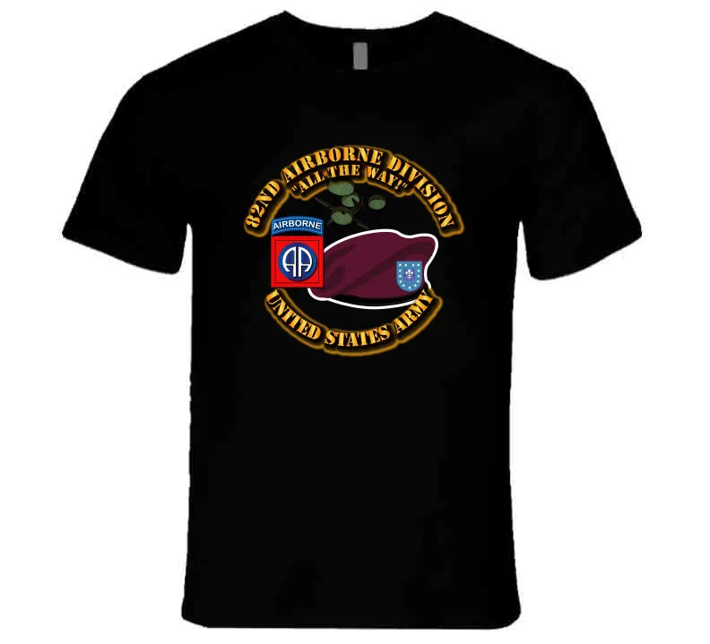 82nd Airborne Div - Beret - Mass Tac - Maroon T Shirt