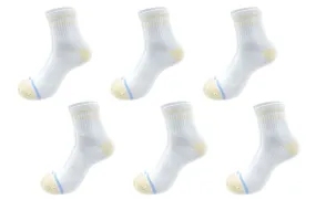 Adult Pima Cotton Socks, Yellow & Blue (6-Pack)