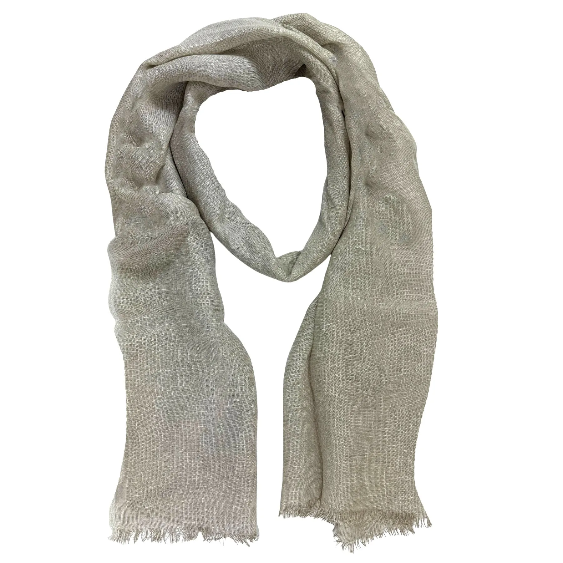 Agnona Scarf Beige Linen Silk - Luxury Women Shawl