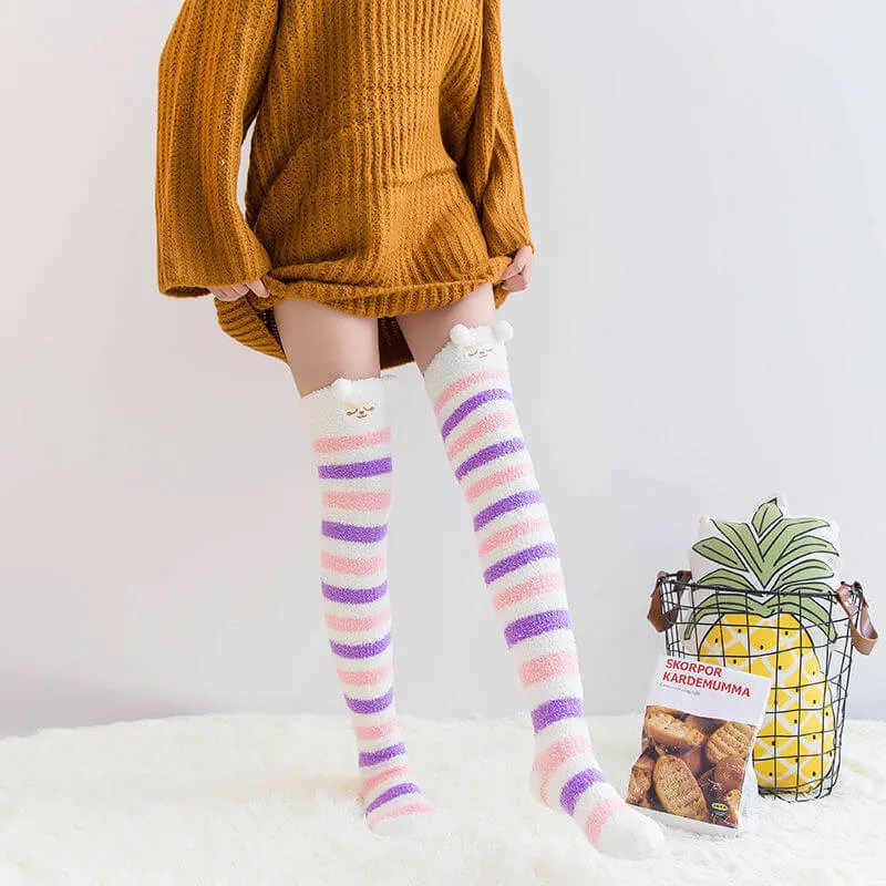 Cute cartoon Plush knee socks BY5021