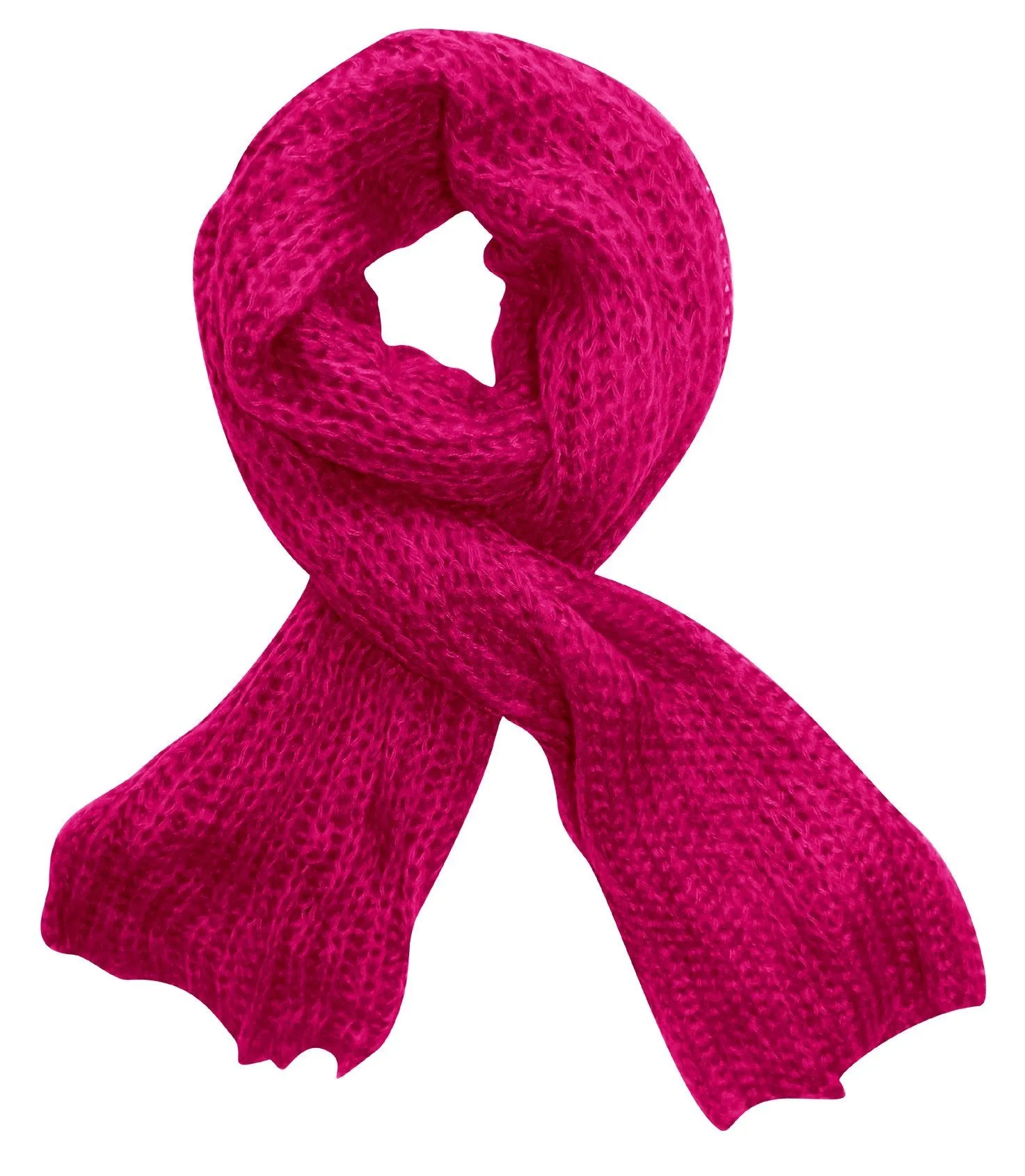 Fuchsia Peach Couture Long Chunky and Warm Loose Knit Scarf