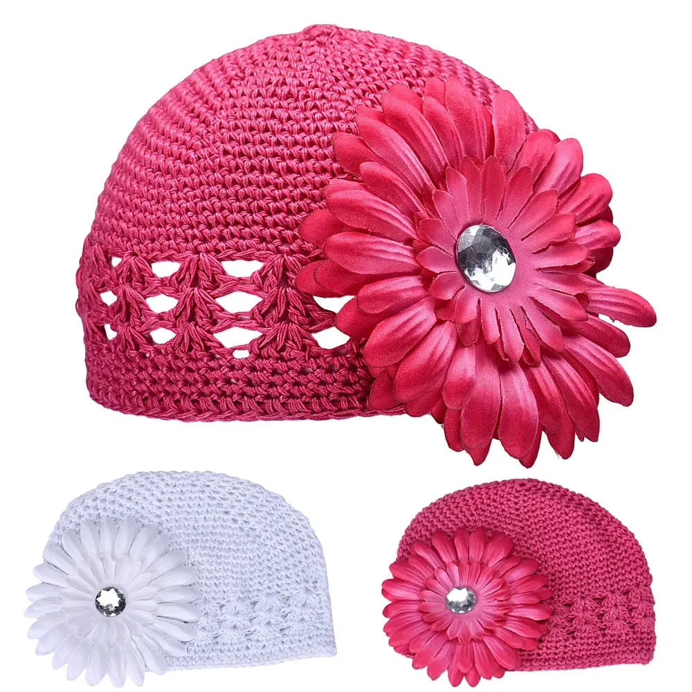 Girls Crochet Flower Hat - ONLY 1 LEFT !!!