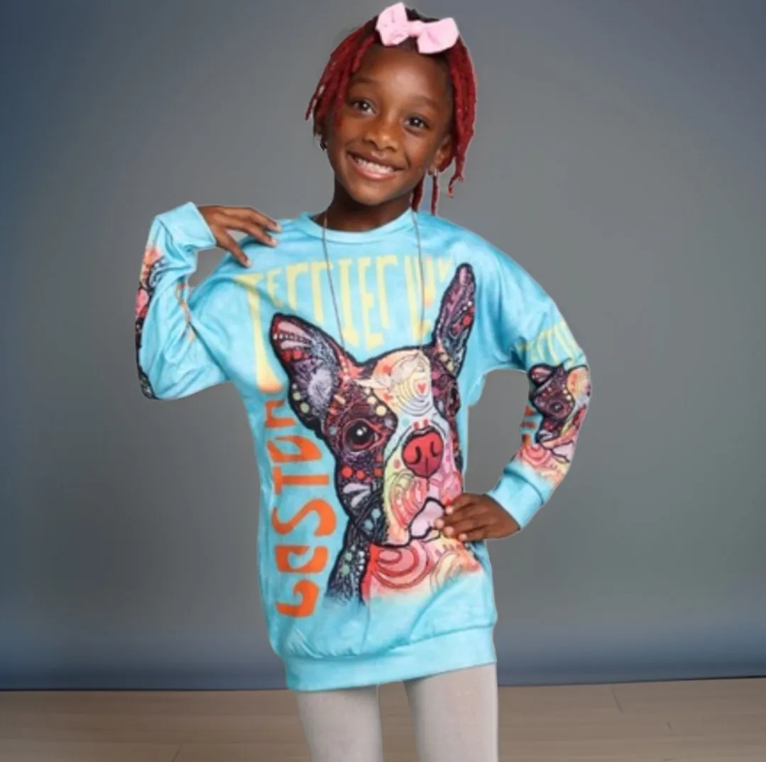 KIDS COLORFUL SWEATSHIRT DRESS