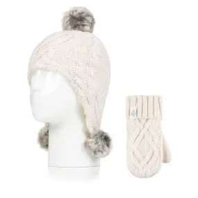 Kids Majestic Explorer Hat & Mittens - Cream