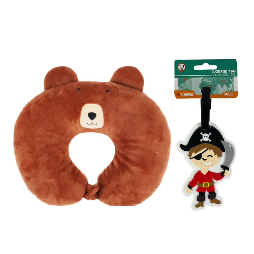 Kids Travel Neck Pillow and Luggage Tag