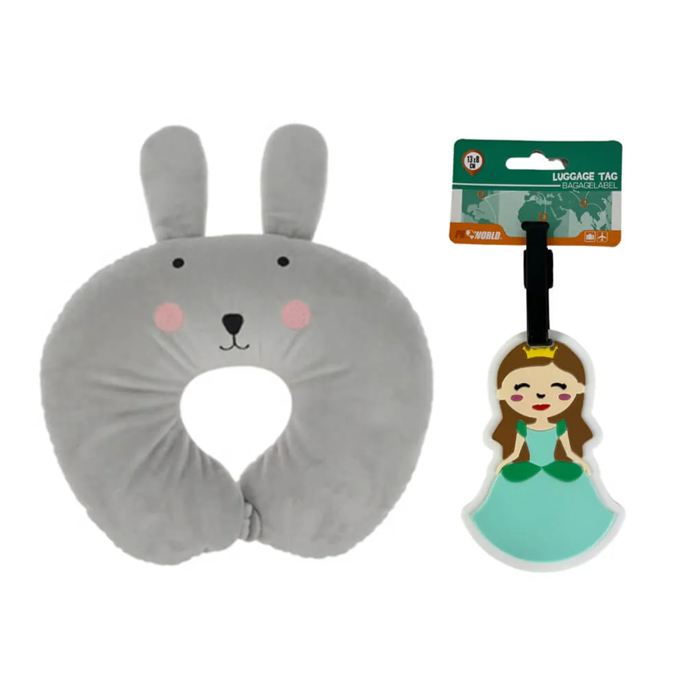 Kids Travel Neck Pillow and Luggage Tag