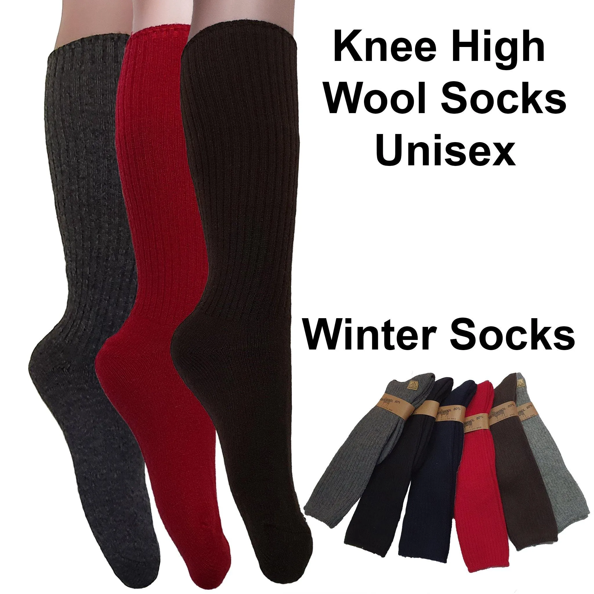 Knee High Wool Socks (unisex) / Winter Socks