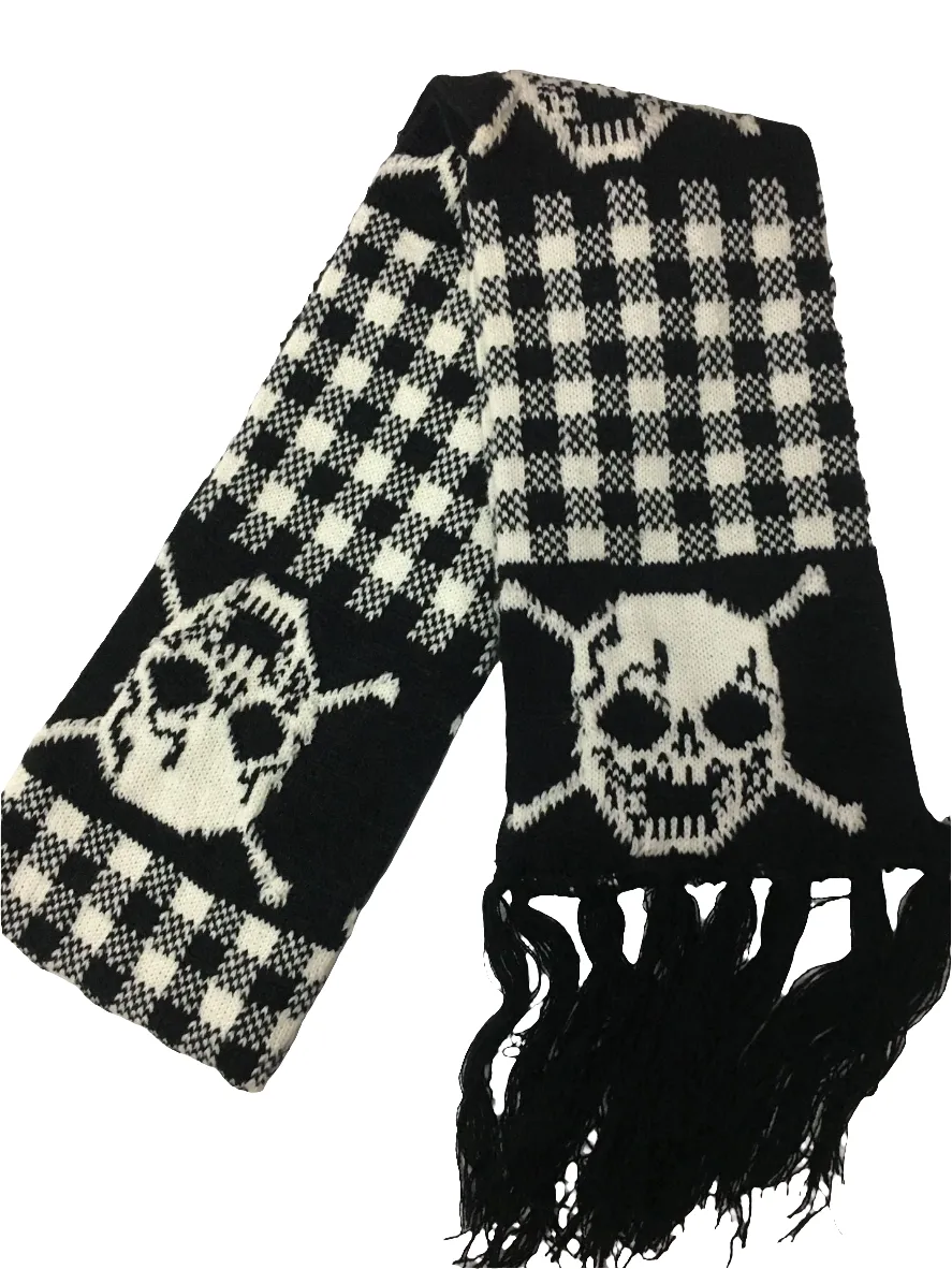 Knitted Jacquard Thickened Warm Casual Skull Scarf *8 Styles