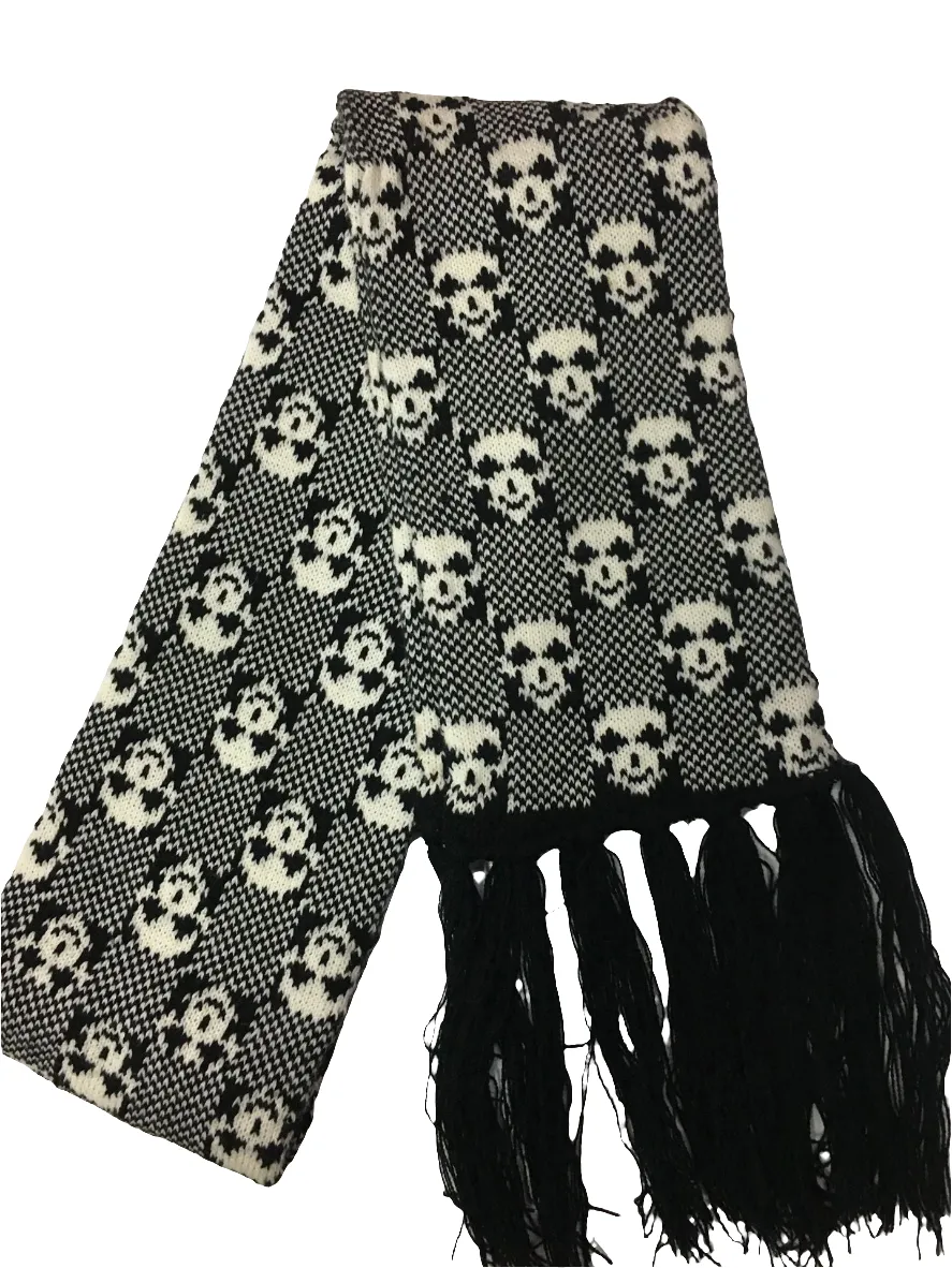 Knitted Jacquard Thickened Warm Casual Skull Scarf *8 Styles