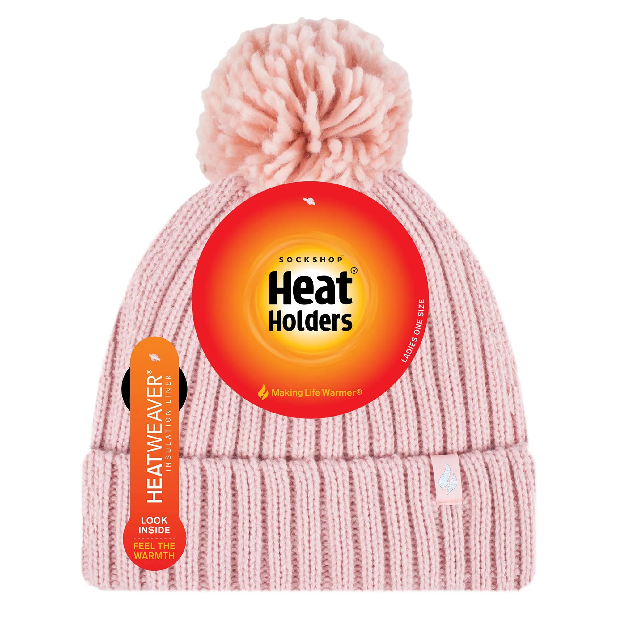 Ladies Arden Pom Pom Hat - Coral