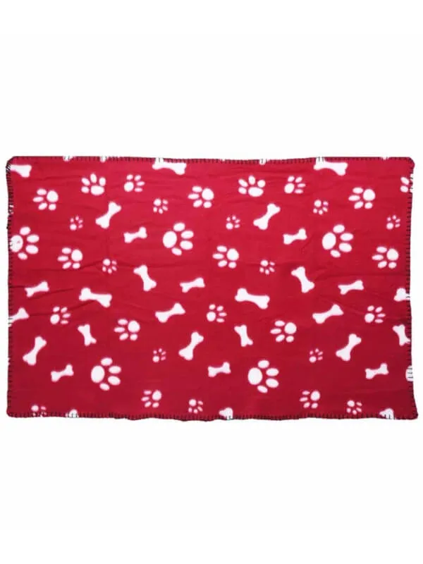 Large Pet Fleece Blanket with Paw Print