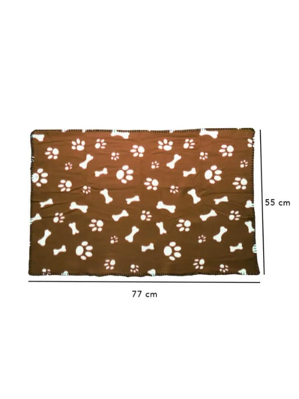 Large Pet Fleece Blanket with Paw Print