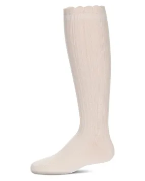 MeMoi Crochet Ruffle Design Knee High Socks