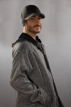 *Men's Salt & Pepper Wool & Fleece Cold Weather Carcoat