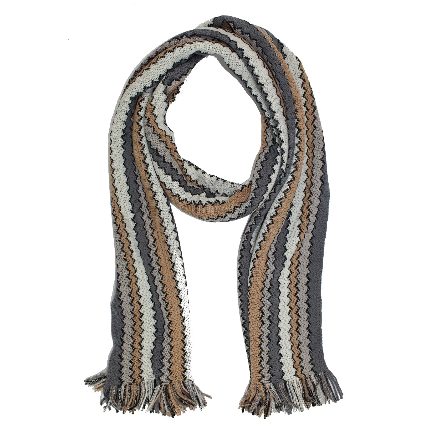 Missoni Scarf Gray Herringbone Design - Designer Shawl