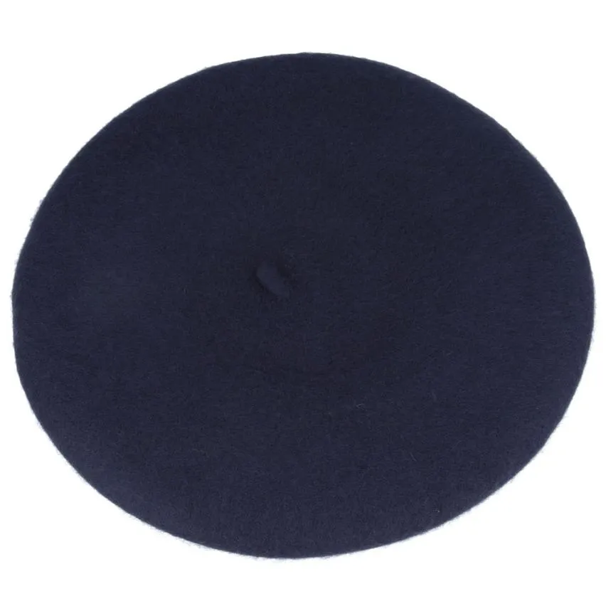 Navy 100% Wool Beret