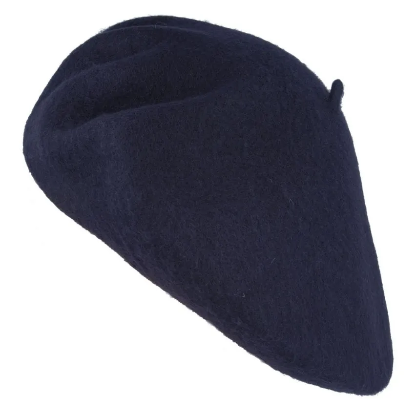 Navy 100% Wool Beret