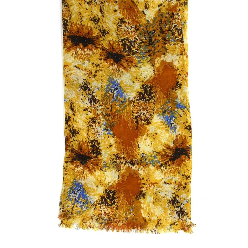 Paint Print Wool Scarf - Gold