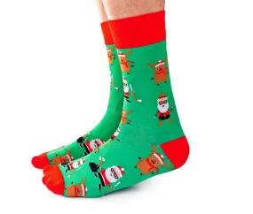 "Canadian Christmas" Cotton Crew Socks by Uptown Sox - Large