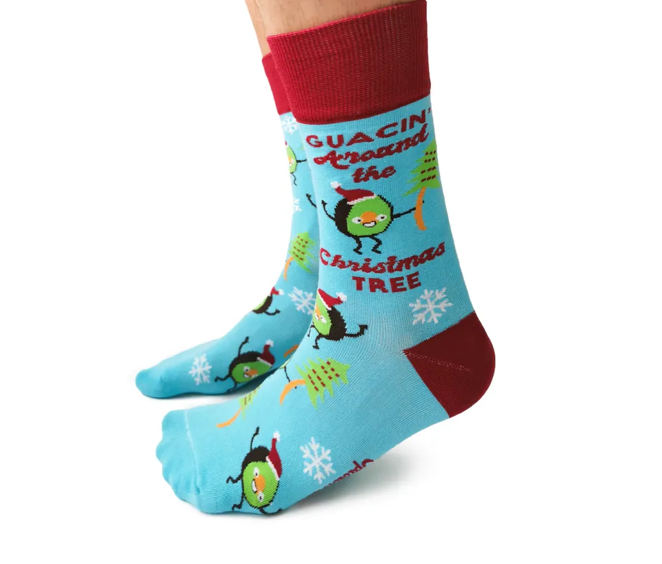 "Guacmas Tree" Cotton Crew Socks by Uptown Sox