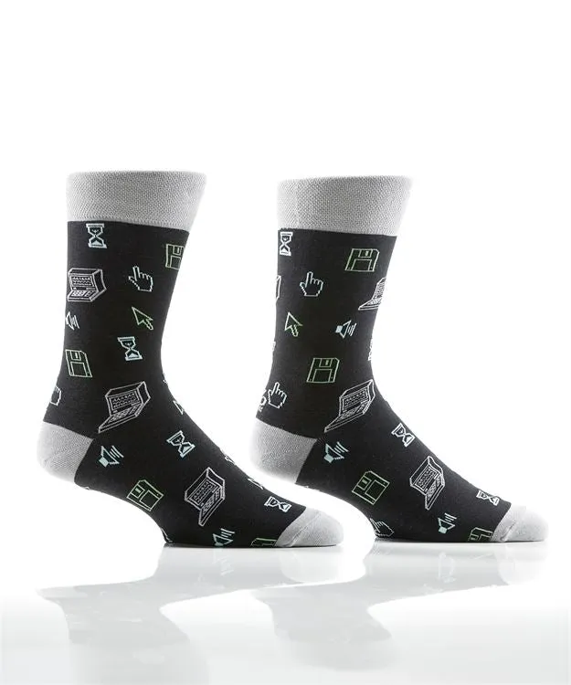 "PC Digital" Cotton Dress Crew Socks by YO Sox - Large