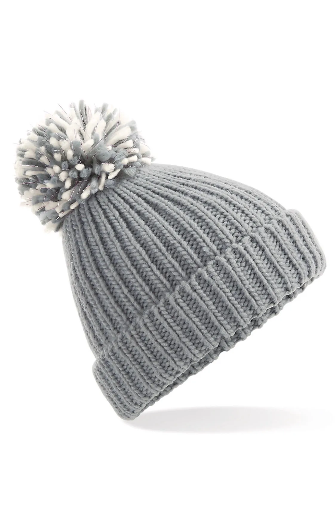 Shimmer Pom Pom Hat - Grey