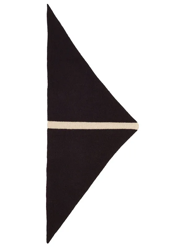 Single Stripe Triangle Neckerchief Black & Oatmeal