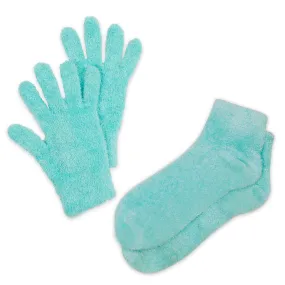 Spa Socks And Gloves Set Aloe Infused Teal