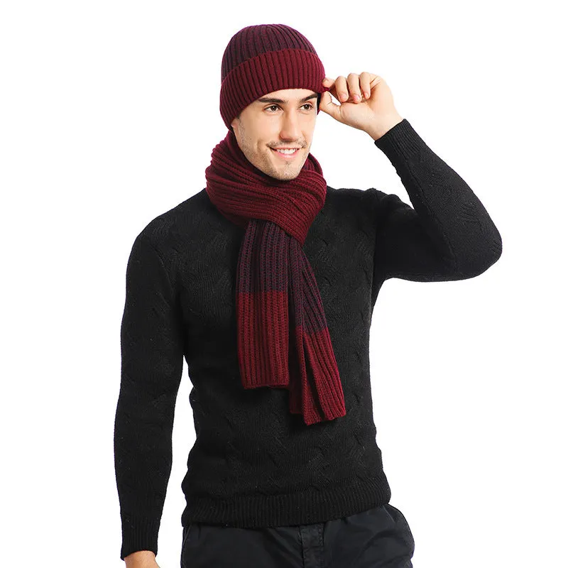 Thermal Suit Men's and Women's Hats Scarf Gloves Three-Piece Set