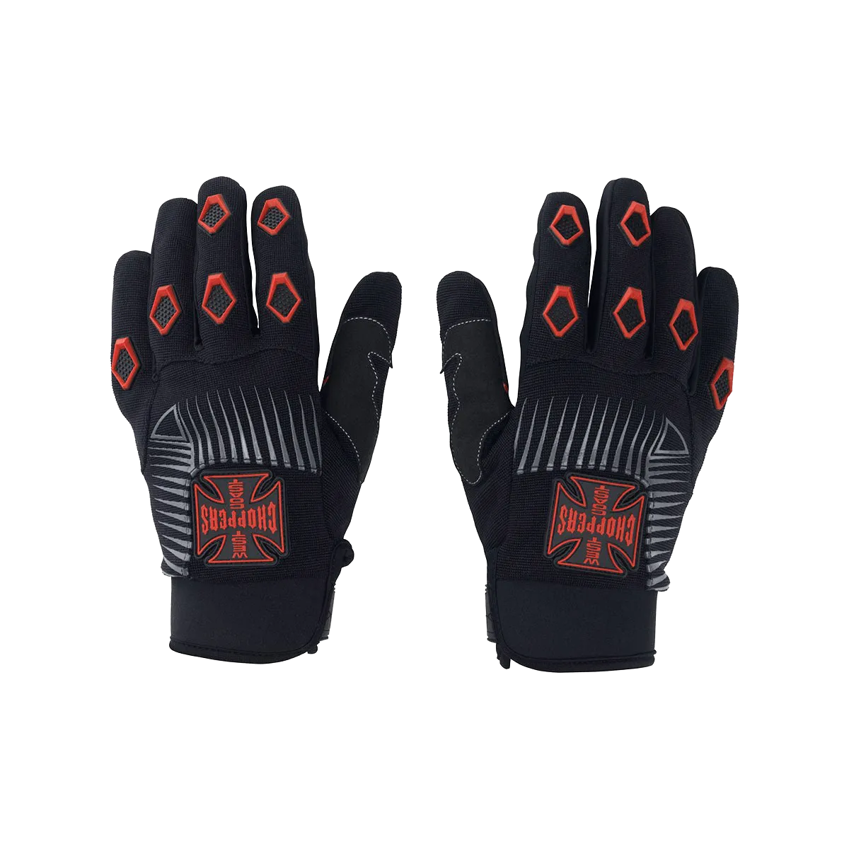 West Coast Choppers Por Vida Gloves - Black/Red