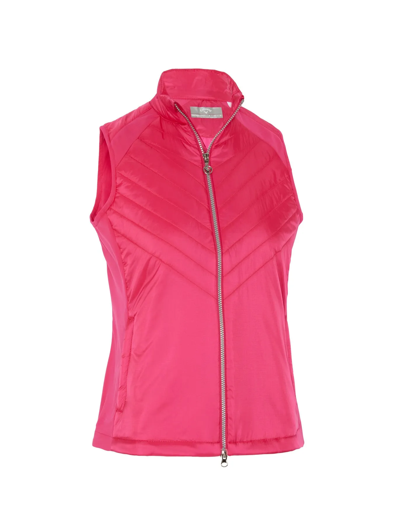 Women's Chevron Quilted Sleeveless Golf Vest In Pink Peacock