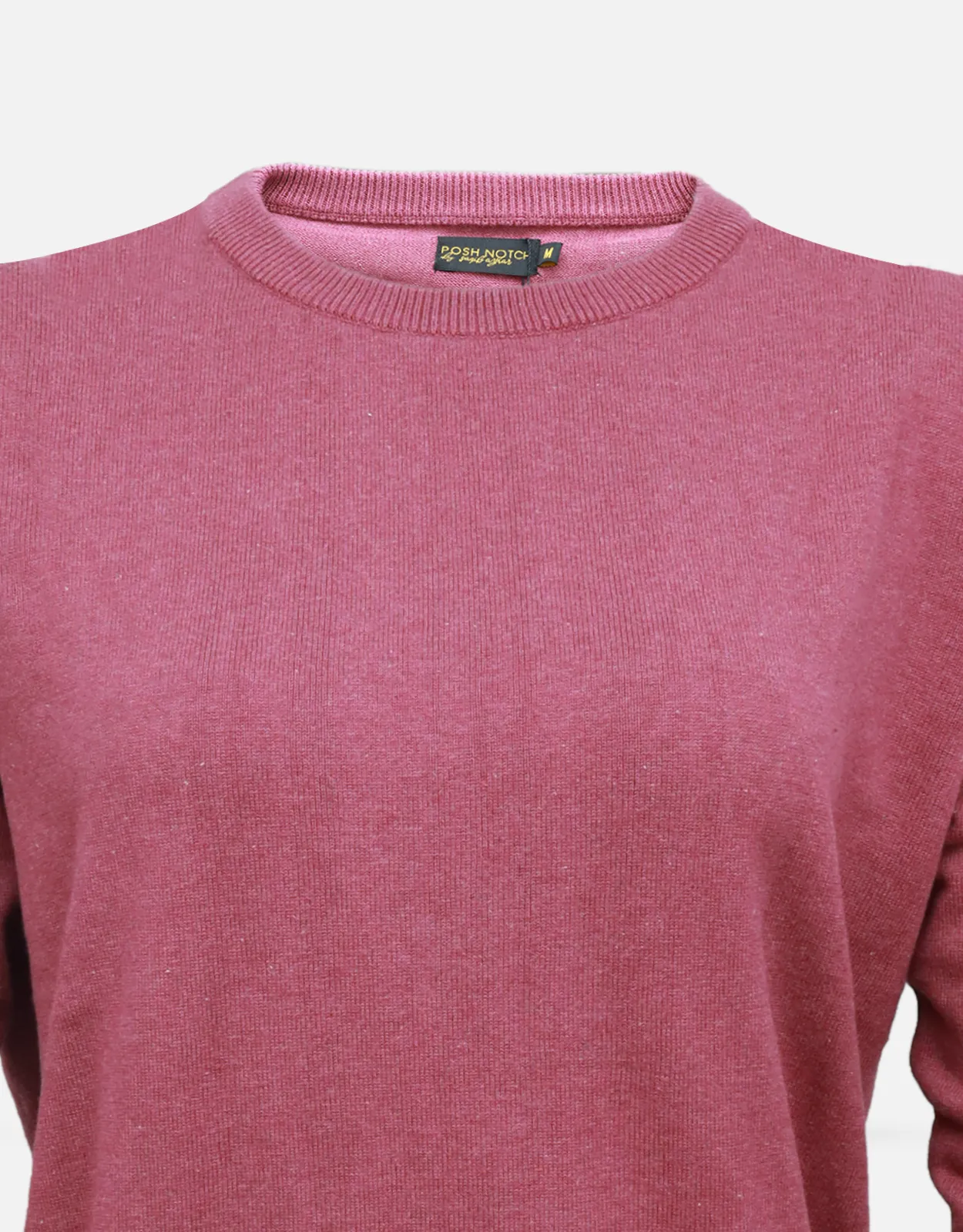 Women's Round Neck Maroon Woolen Sweater