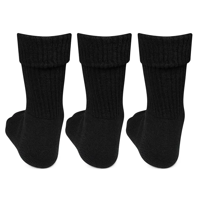 Women's Woolen Thumb Socks (Black) -Pack of 3