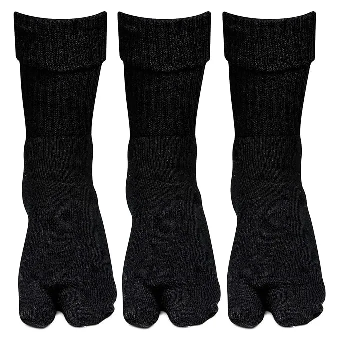 Women's Woolen Thumb Socks (Black) -Pack of 3