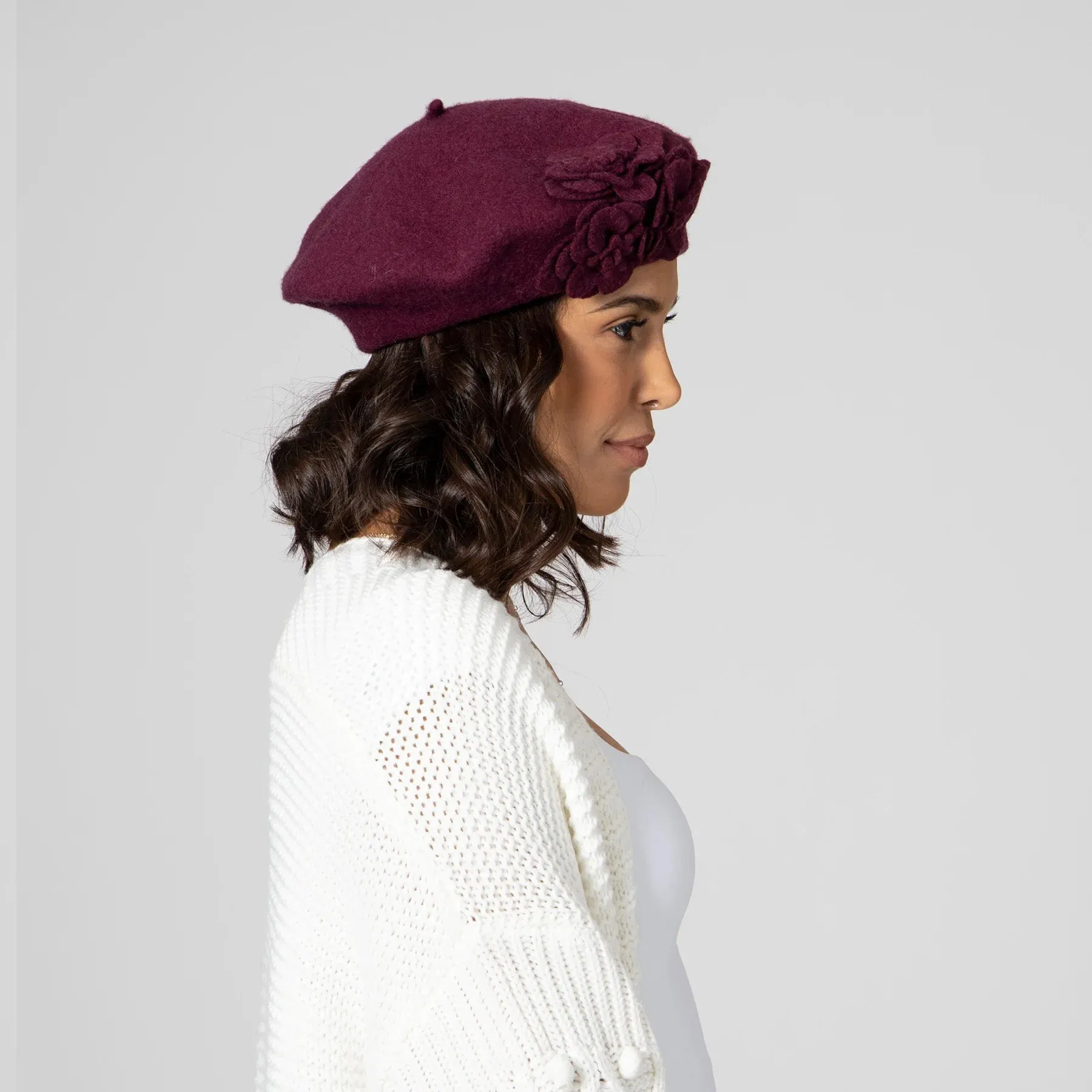 Wool Flower Beret